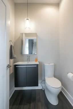 The half bathroom that's conveniently  located on the 2nd floor