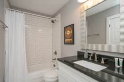 Experience convenience and privacy in this attached full bathroom on the third floor. Perfectly situated for Bedroom 3, it's a private haven for comfort. Enjoy the luxury of an en-suite bath, adding a touch of elegance to your daily routine!