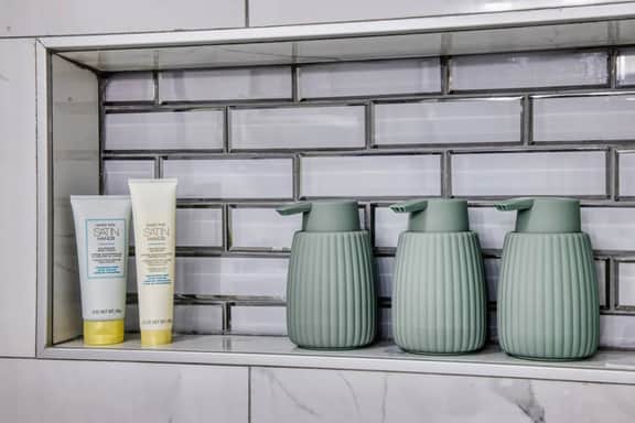 We provide fresh towels and all the bath essentials you need for a comfortable and convenient stay!