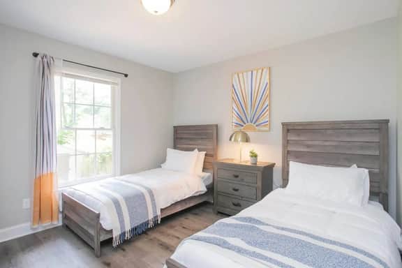 Unwind in Bedroom 3 with two Twin beds for a restful evening!