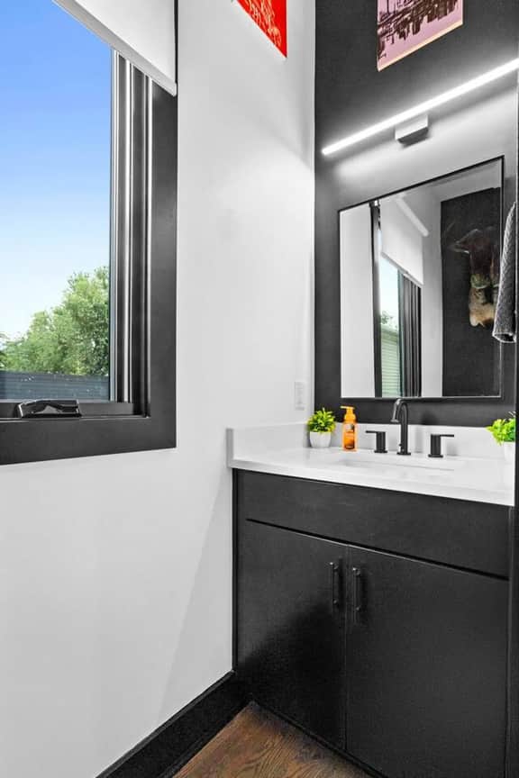 On the first level, you will find a convenient half bath – small but thoughtfully decorated for your comfort. A stylish pitstop that adds convenience to your stay!