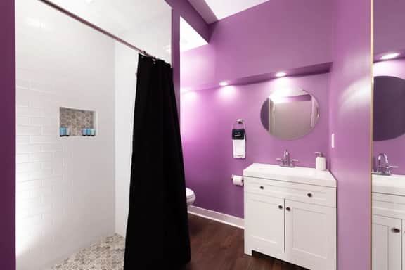 Refresh in this spacious first-floor bathroom, complete with a shower and toilet.