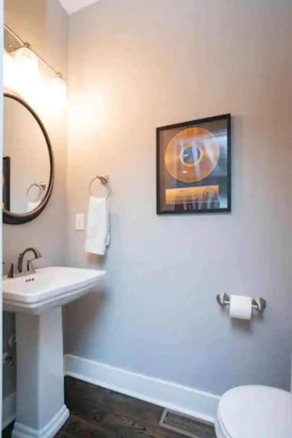 A half bath on the 2nd level, thoughtfully placed for easy access, ensuring comfort and functionality. Experience modern living with every detail considered. This is your ideal space!