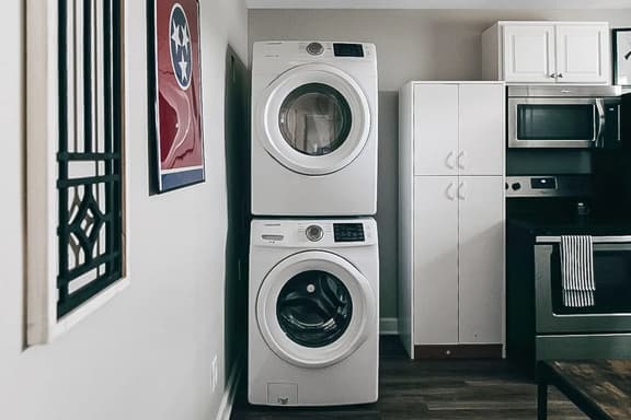 Enjoy the convenience of your personal washer and dryer, making laundry a breeze during your stay.